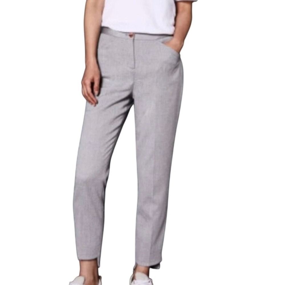 Ted Baker London Daizit Gray Cropped Trousers 2 Textured Tailored Designer